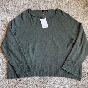 Quince Women's Olive Green Cashmere Blend Sweater NWT